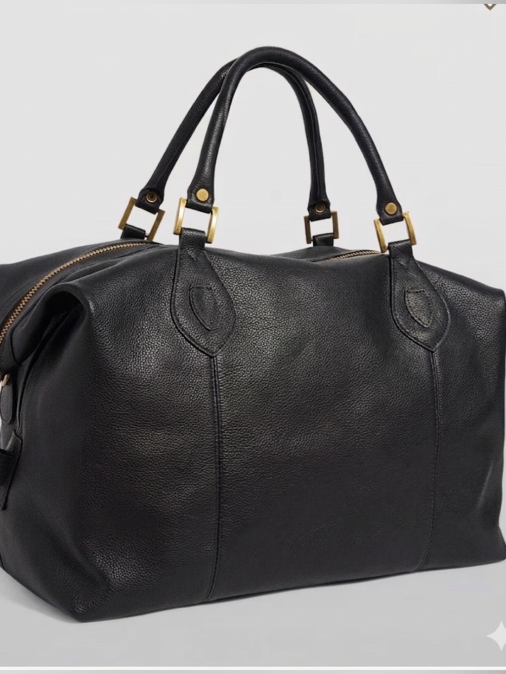 Barbour Black Pebble-grain Leather Weekender Business Travel Bag